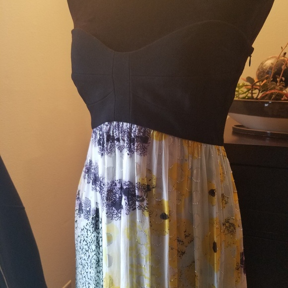 DVF metallic floral strapless bandeau silk gown - Picture 3 of 8